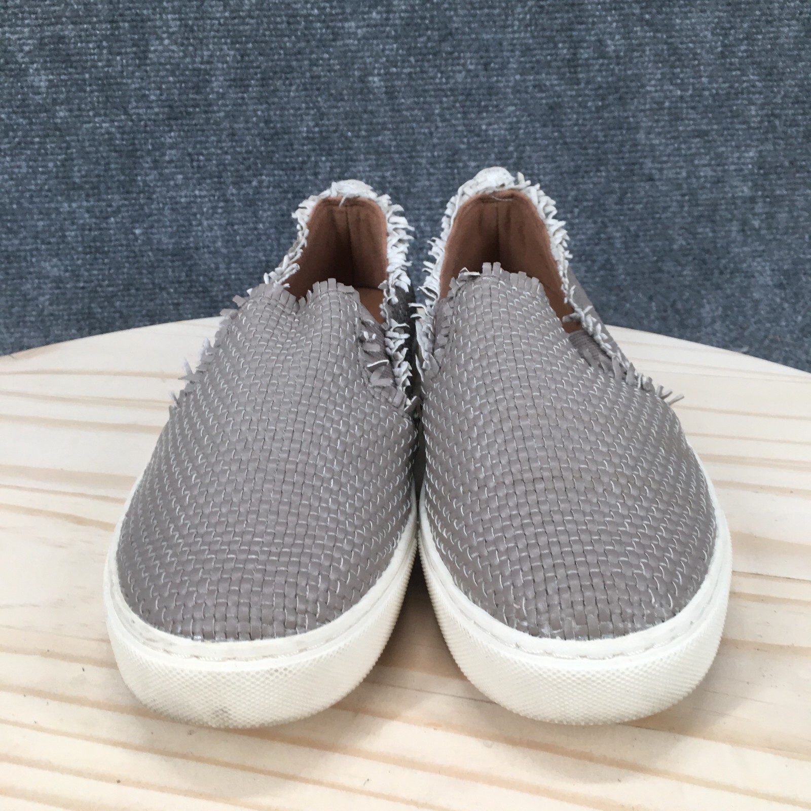 Indigo Rd Shoes Womens 6 M Kicky Slip On Sneakers Gray Woven Comfort Round Toe