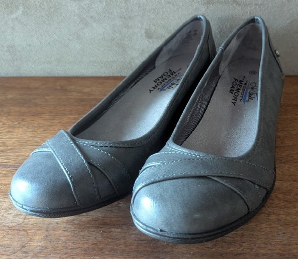 Life Stride Velocity Memory Foam Gray Slip Ons I-Loyal, All Man Made, Size 8M