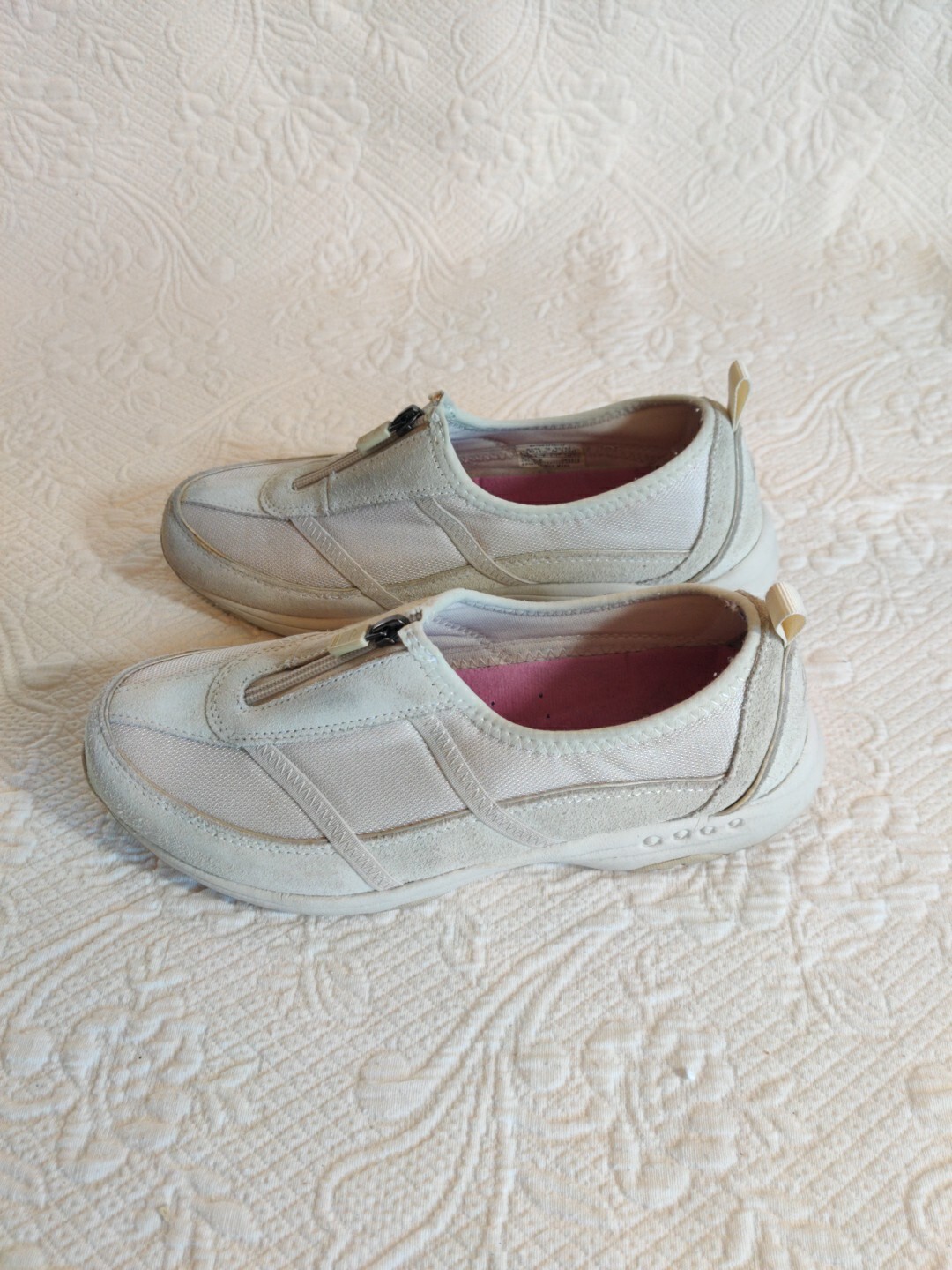 Easy Spirit Upper Leather Zipper Front Slip-on Athletic Activewear Shoes
