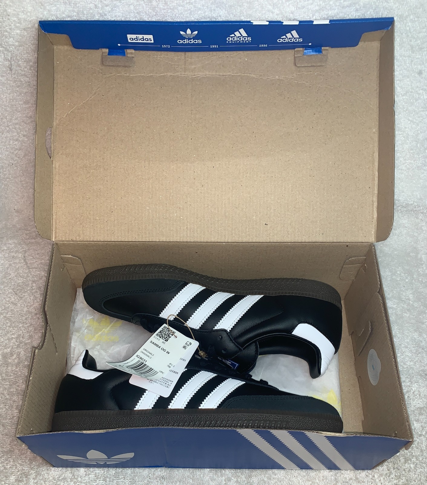 ADIDAS ORIGINALS SAMBA OG W CASUAL SNEAKERS WOMENS SZ 8 BLACK WHITE IG9031 NIB