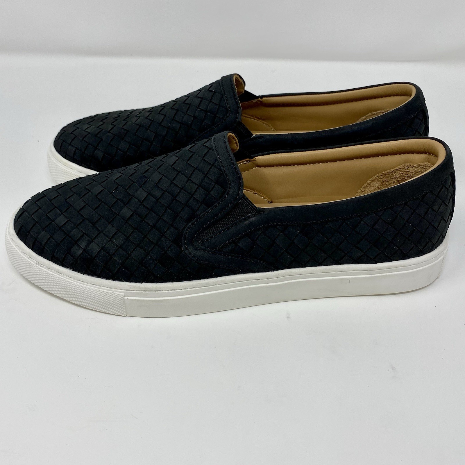Quince 100% Handwoven Leather Slip On Sneaker Black Shoes 10