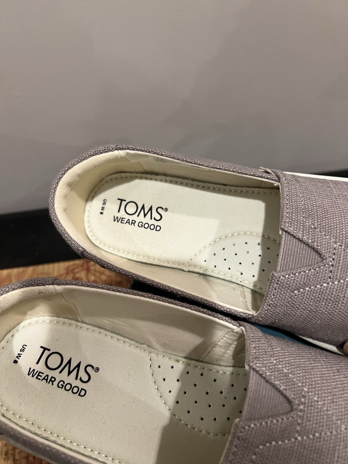 TOMS Women’s Verona Platform Slip On Sneakers Shoes Dove Grey Sz 8 Canvas W/Box