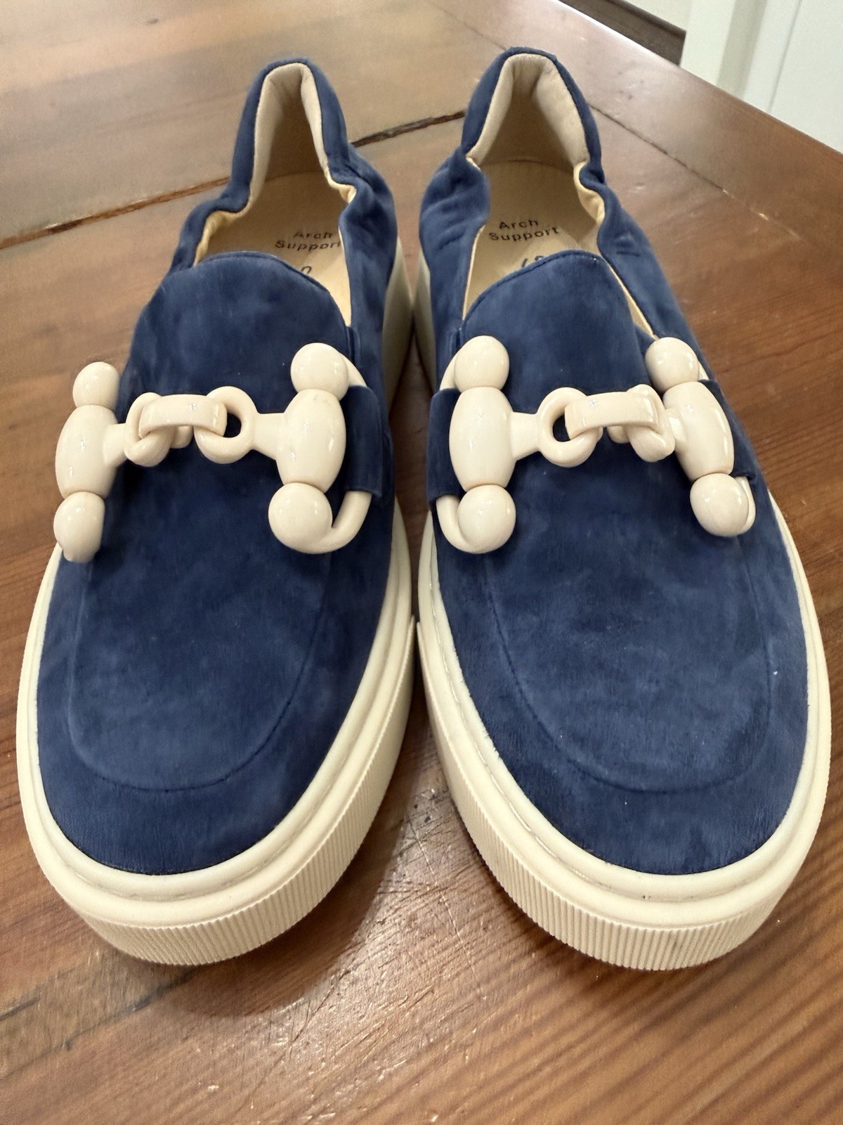 softwaves 37 US 6.5-7 Tais Platform Blue Suede Shoes Worn Once