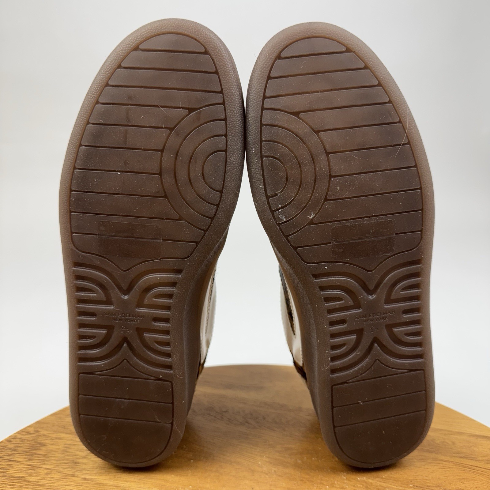 Womens Sam Edelman Talia Tan Faux Fur Spotted Casual Sneakers Shoes Size 8.5 M