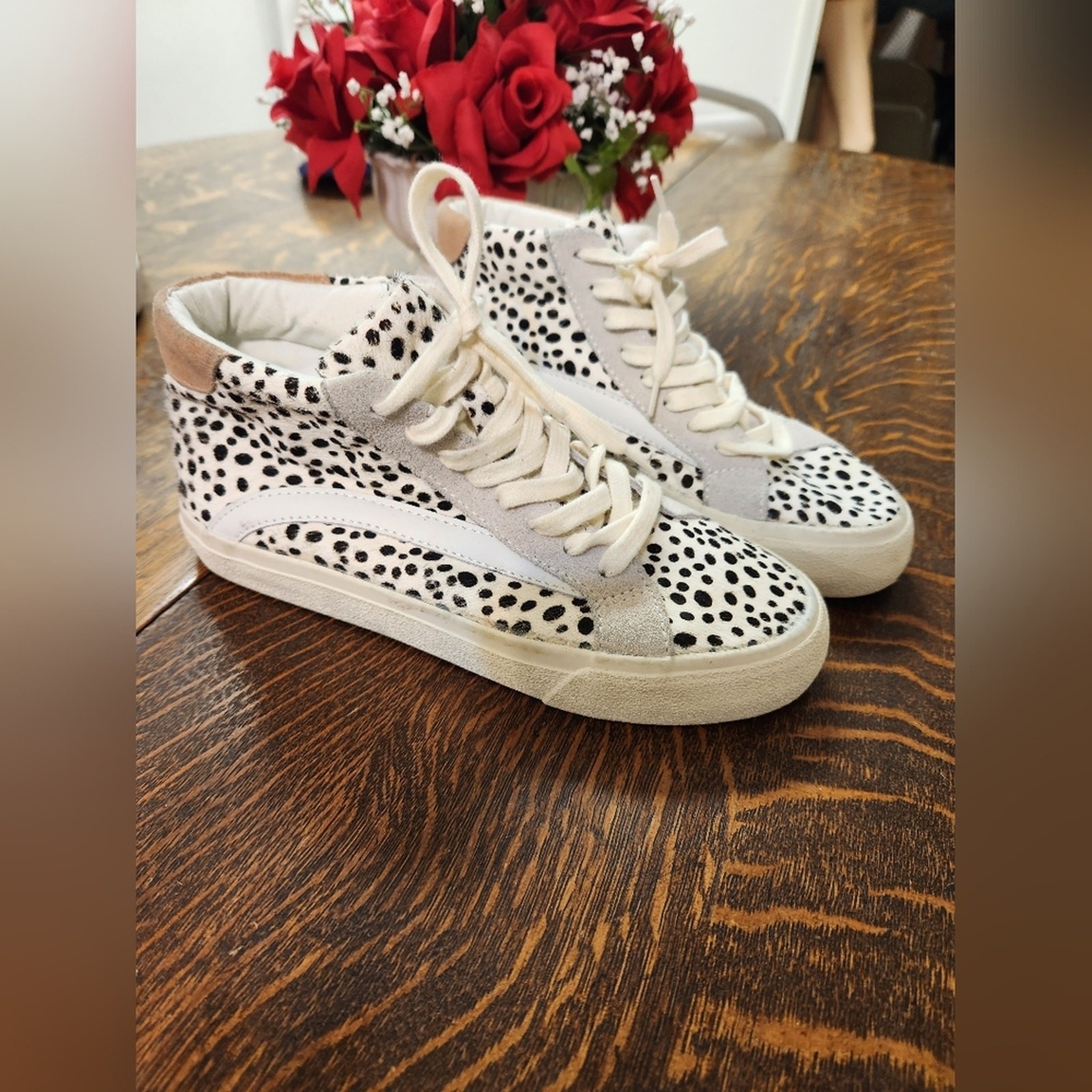 Sidewalk High-Top Sneakers in Spotted Calf Hair