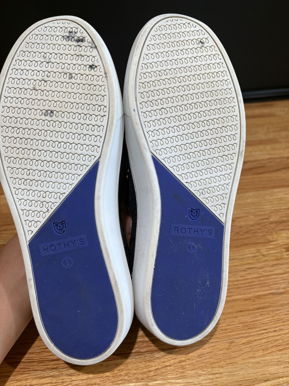Rothy’s The Original Black Slip-On Sneakers Women’s Size 6 1/5 Machine Washable