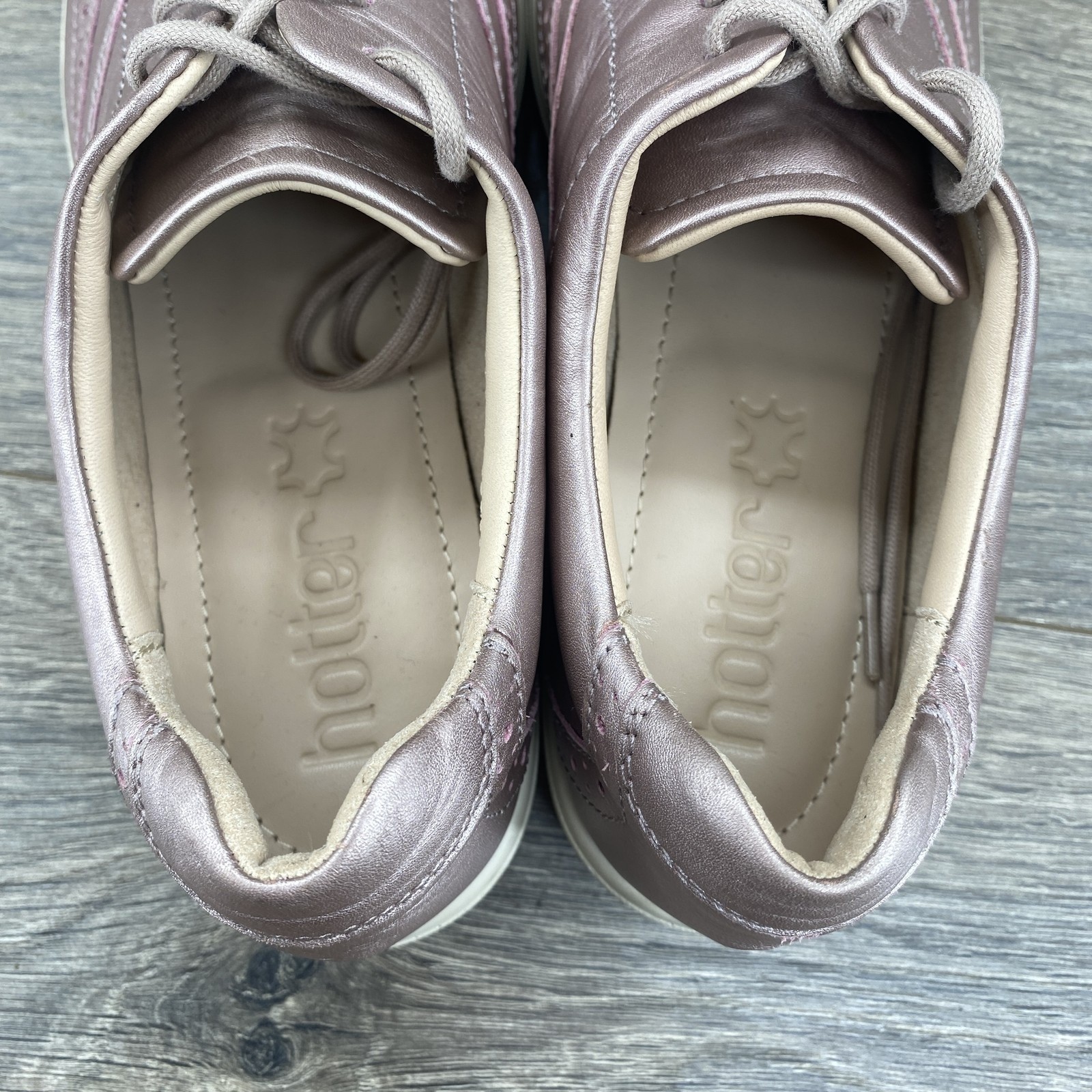 Hotter Piper Shoes Womens Size 7.5 Rose Pink Leather Oxford Casual Comfort 38.5