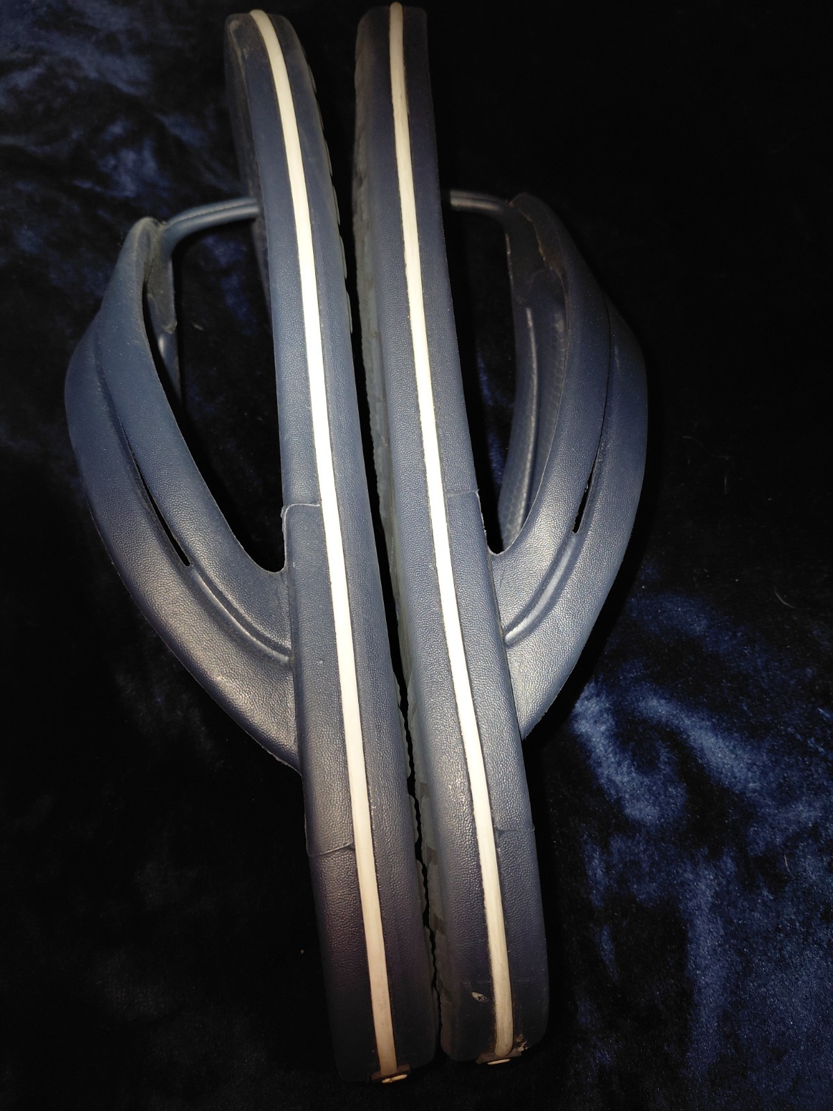 Crocs Sandals Flip Flops Navy Blue White Women’s Size 10