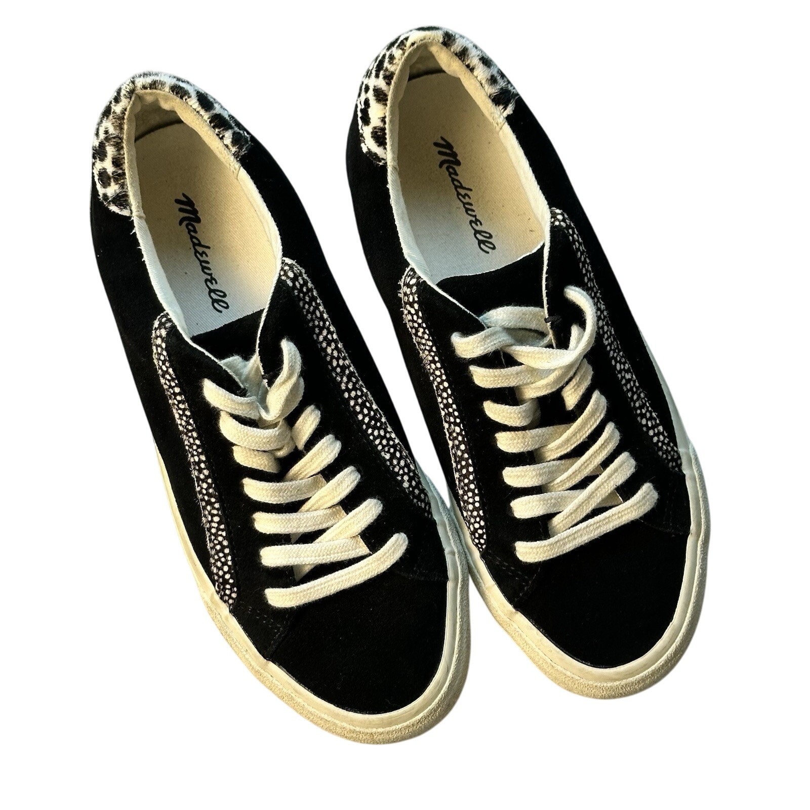 Madewell Sidewalk Low-Top Sneakers in Suede Spotted Calf Hair Size women Size 6