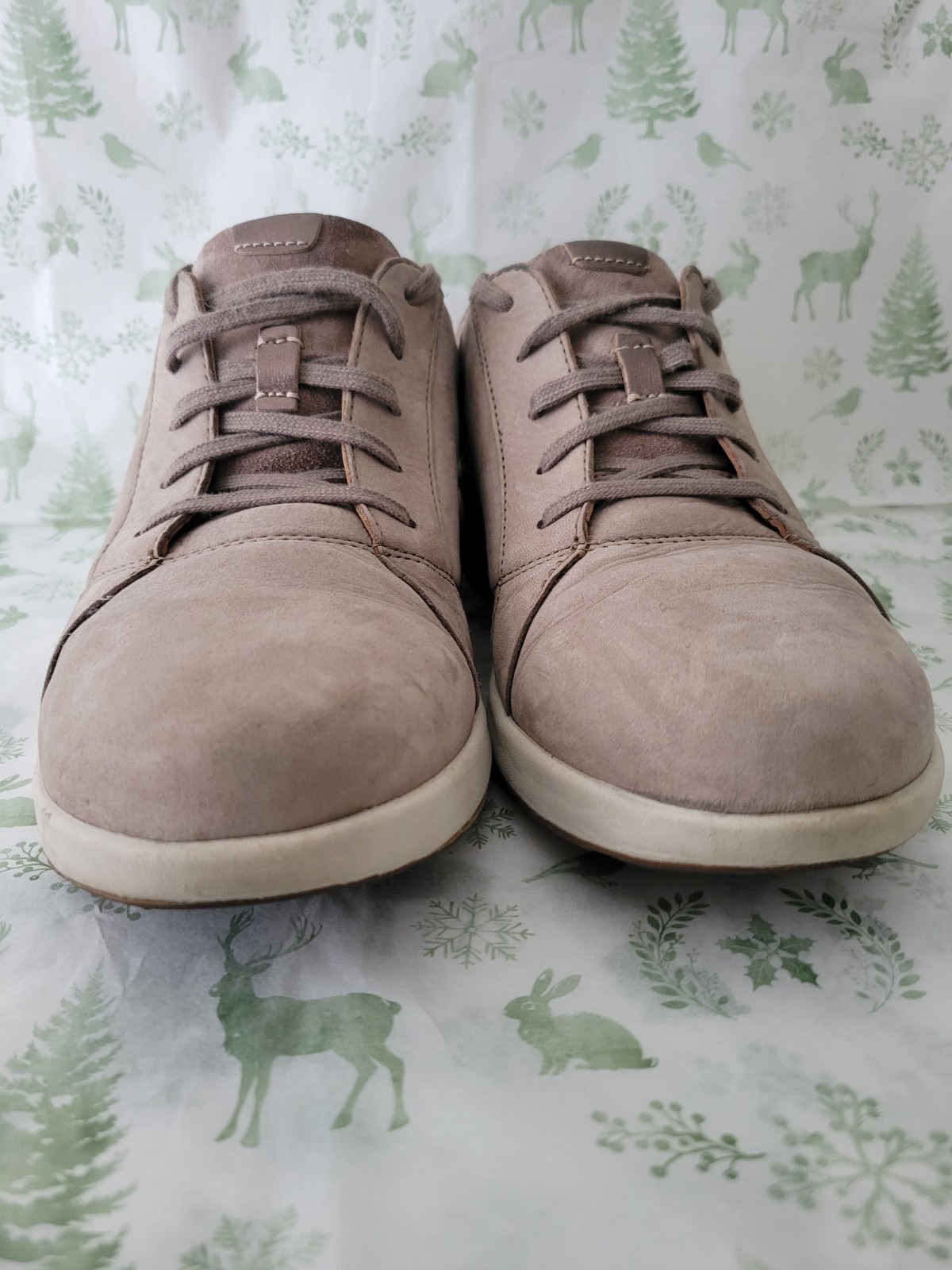Clarks Un Adorn Lace Womens 11M Taupe Nubuck Leather Comfort Walking Shoes Beige