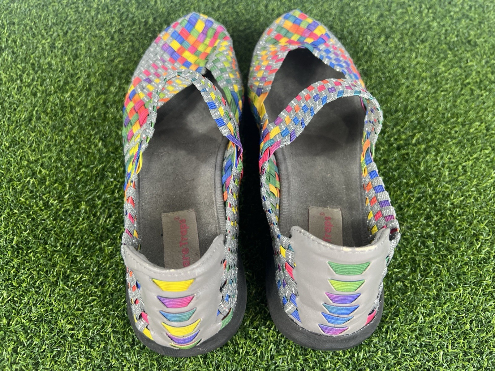 Bare Traps Ideena Mary Jane Women’s 7M Basket Weave Flats Multicolor Stretchy