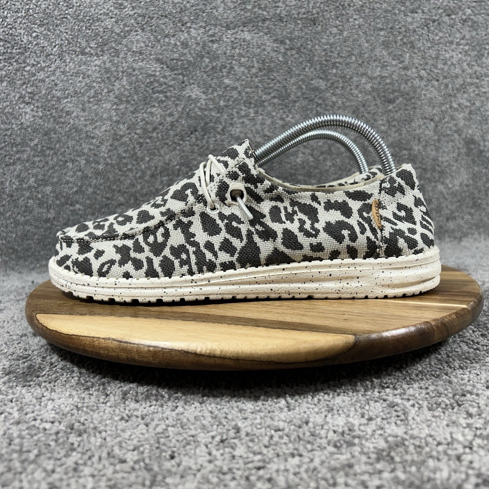 Hey Dude Wendy Woven Women’s Size 10 Cheetah Grey Slip On Casual Shoes Used