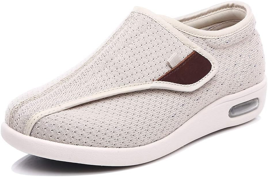 Wide Shoes with Adjustable Straps, Lightweight Sneakers for Diabetic Feet