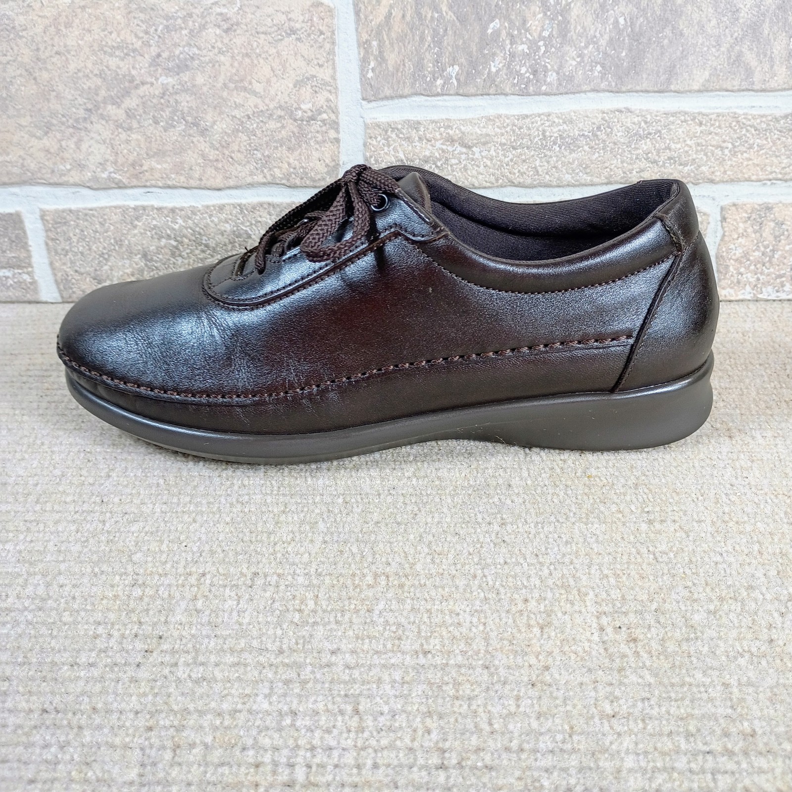SAS Tripad Comfort Women’s 8 M Brown Leather Lace-Up Walking Shoes Made in USA
