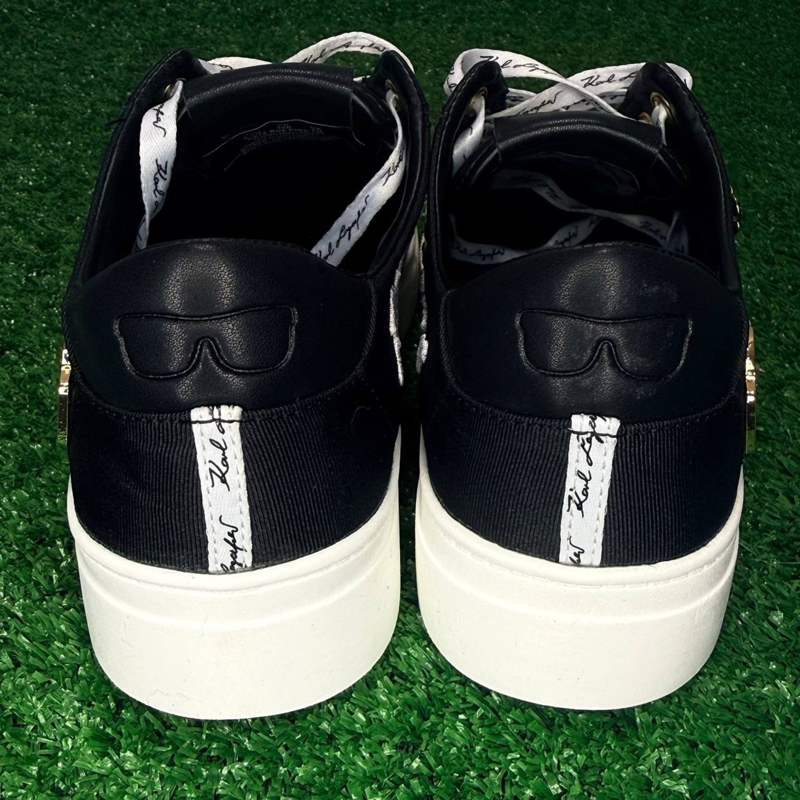 🔥 Karl Lagerfeld Cate Rue Pins Women’s Sneakers Size 8 Black Stylish Trendy