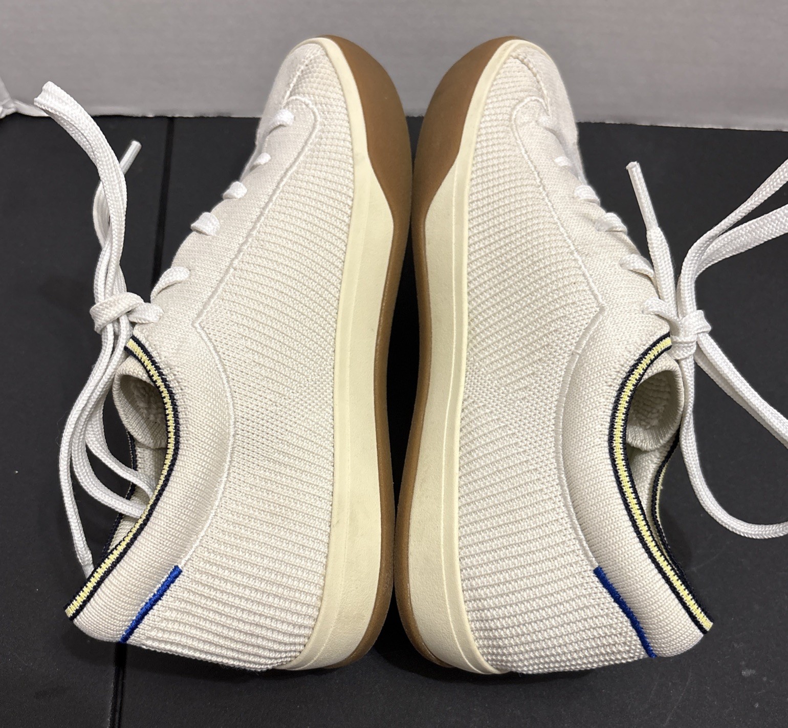 ROTHY’S Casual Shoes Womens Size 6 The Lace Up Blonde Cream Sneakers NO INSOLES