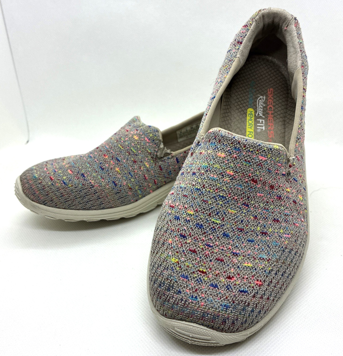 Skechers Slip on Casual Comfort Raggae Fest Wicker Sz 6 Beach Weekend Travel