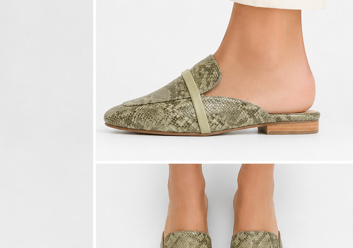 Journee Collection Womens Mules Size 10 Snake Print Reneye Almond Toe Slip-On