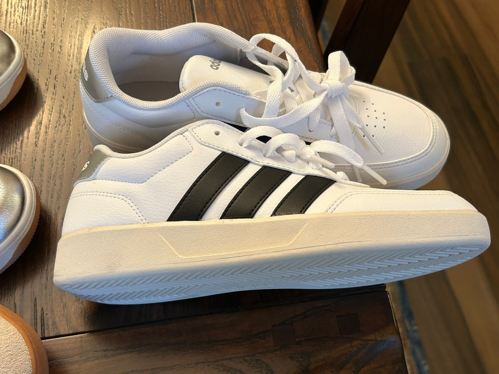 New Women Adidas Grand Court White Black Trainers Sneakers Shoes Size 6