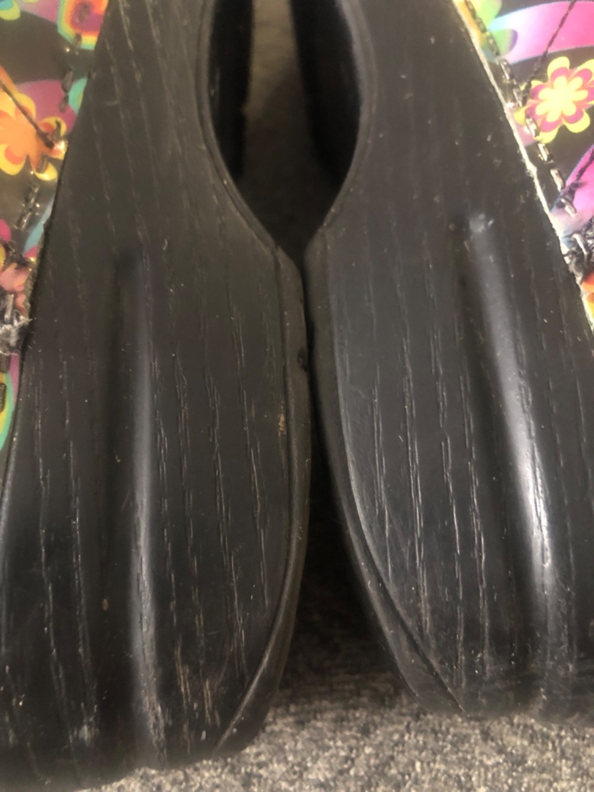 Dansko Peace Flowers Hippie Patent Leather Work Nurse Shoes Clogs SZ 39