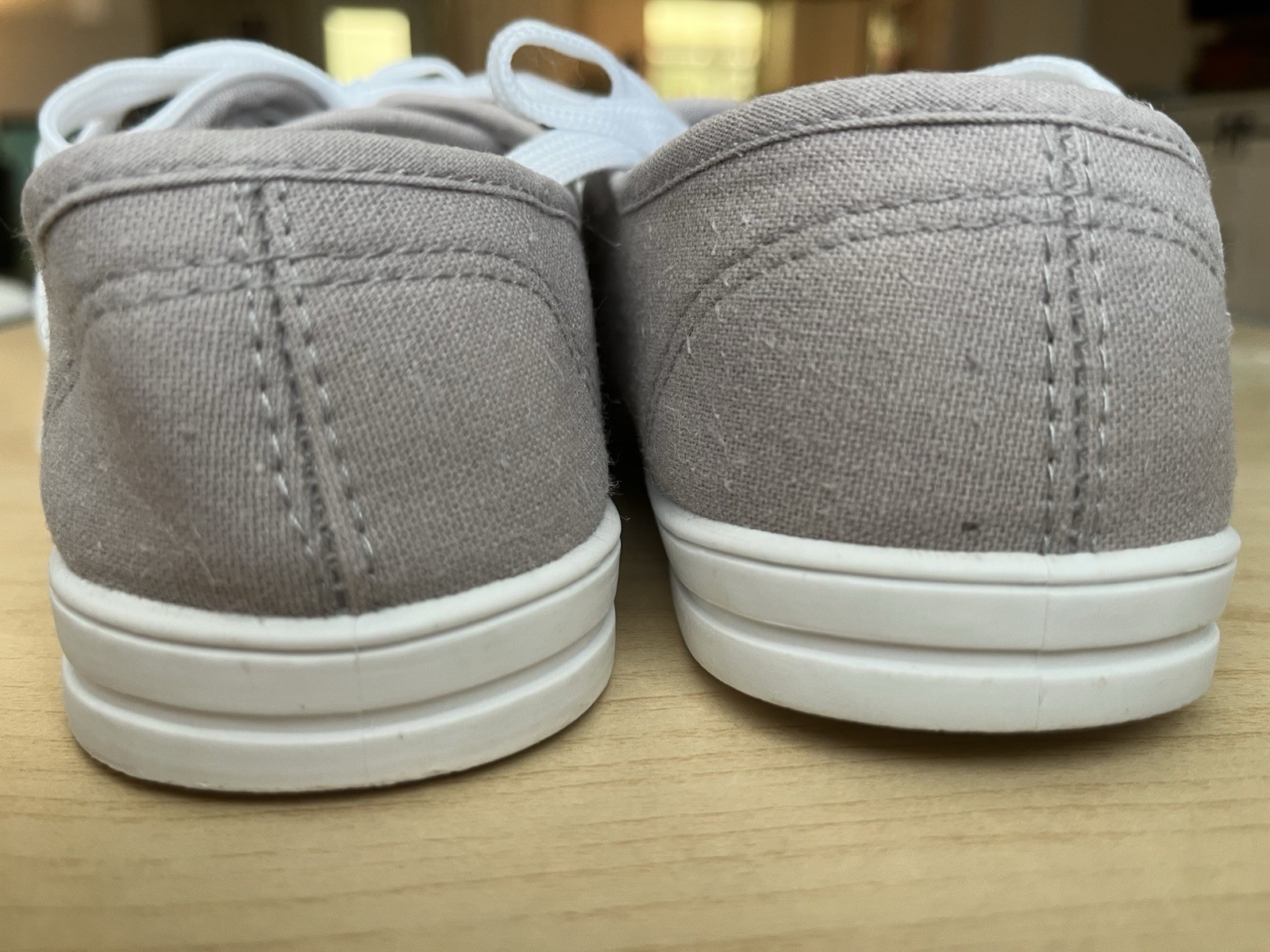 Women’s Gray and White Venus Celia Canvas Comfort Shoes Size 6 M