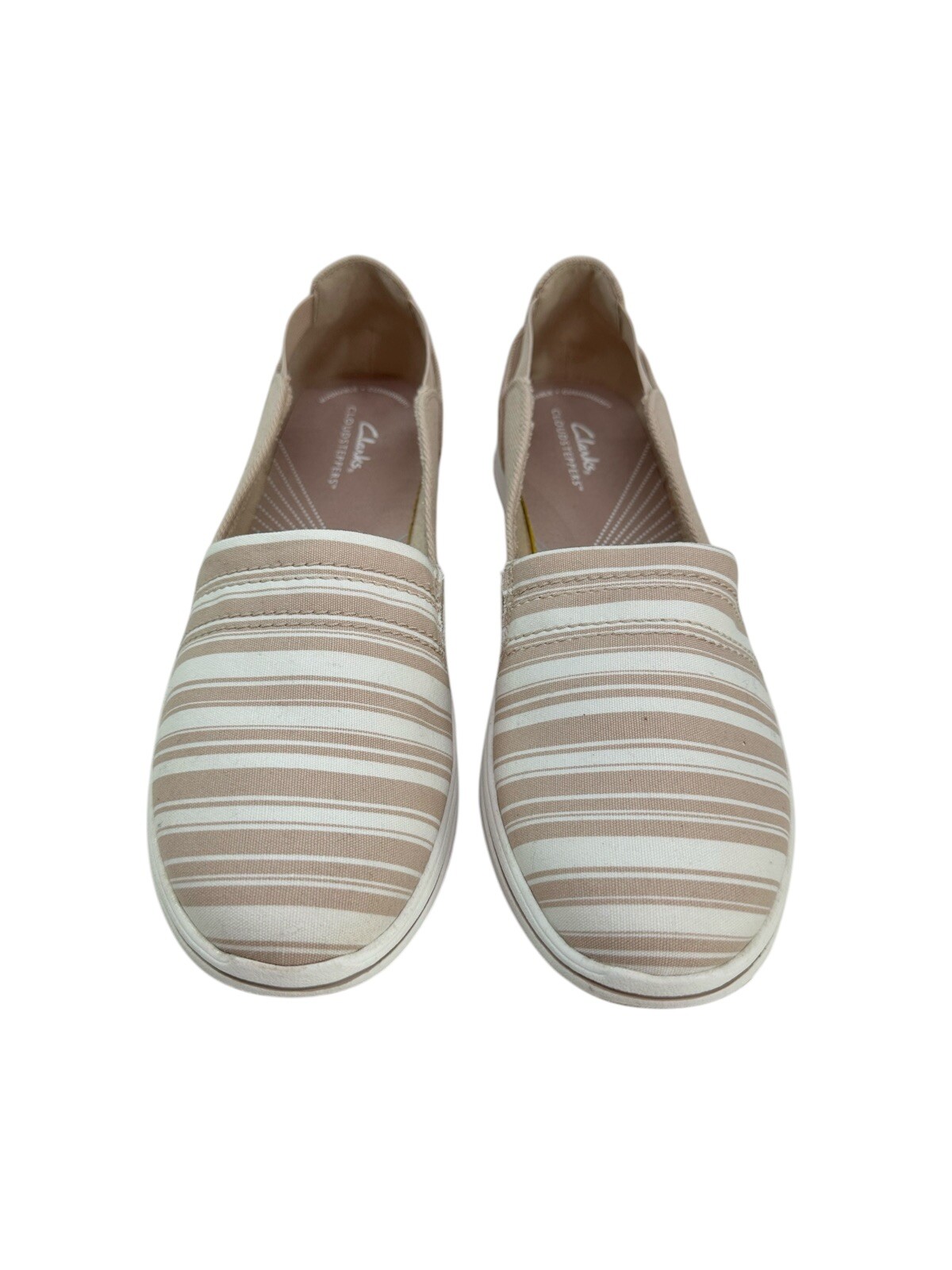 Clarks Women’s Shoes Beige Fabric Breeze Step II Loafers Size 10N