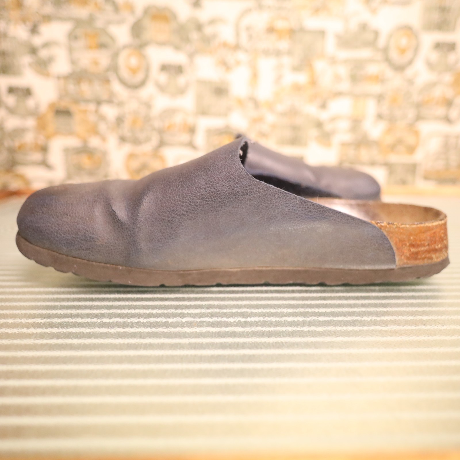 Birkenstock Birki Amsterdam 37 Womens 6 Blue Leather Nubuck Clogs Mules Slides