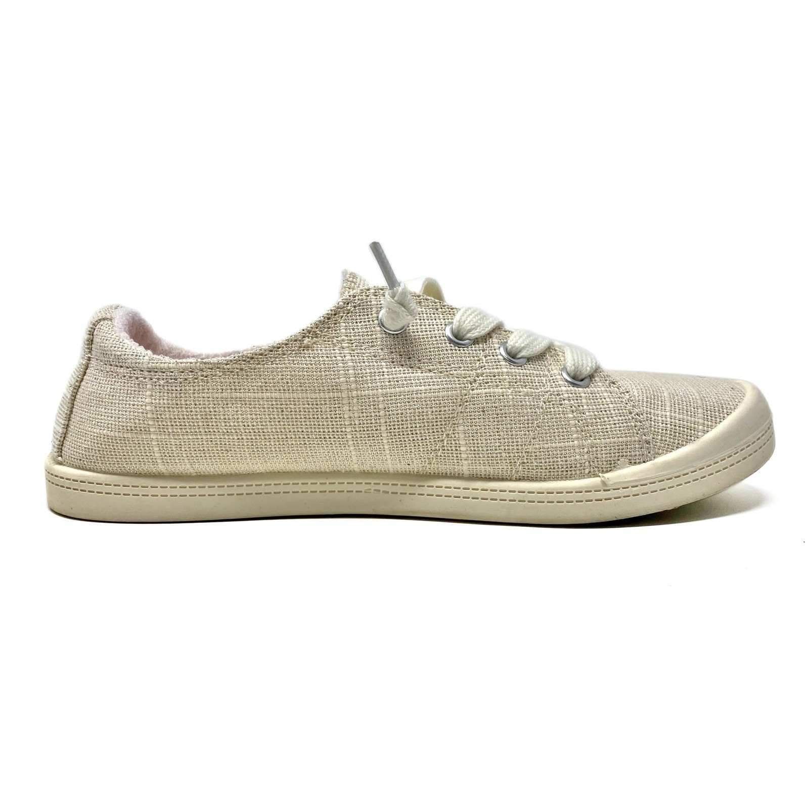JellyPop Dallas Linen Sneakers Women’s 7 Tan Natural Comfort Shoes Summer Spring