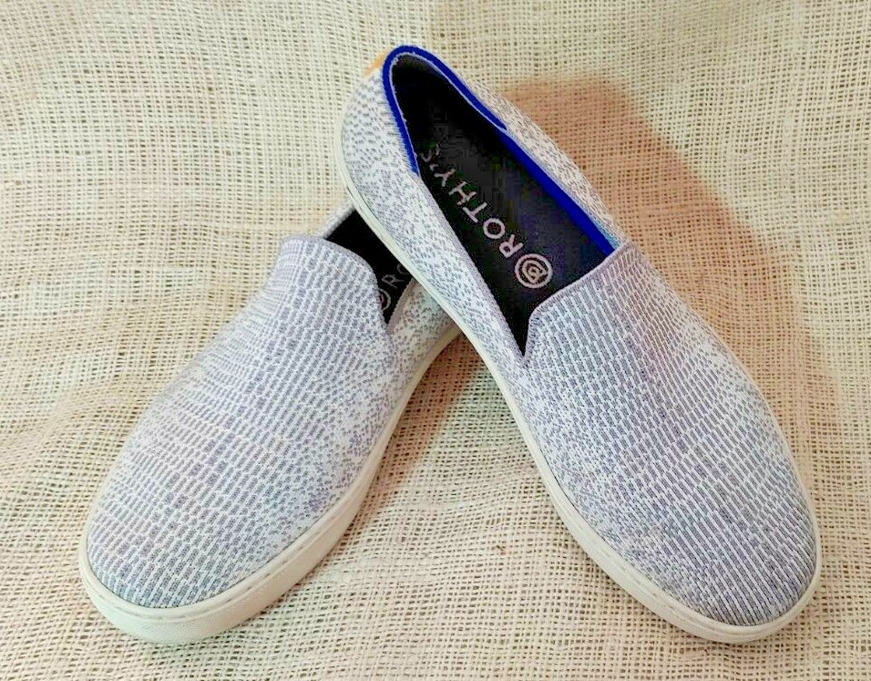 Rothy’s Sneakers Size 9 Opal Python Patterned Light Gray & White Retired!