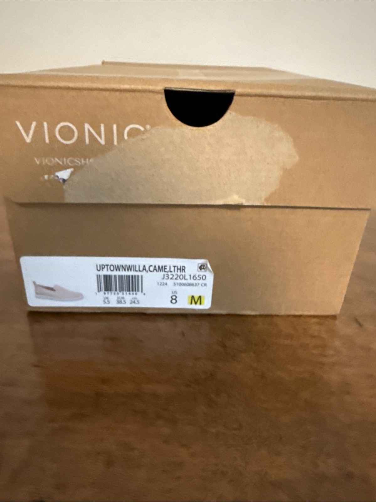 NEW. VIONIC FLEX 360 Leather Slip Ons – Uptown Willa In Size 8M. Camel Color