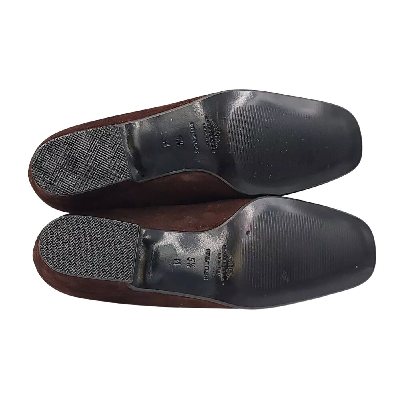 Bally Women Talens-U Block Heel Slip On Penny Loafers Size US 5.5M Brown Suede