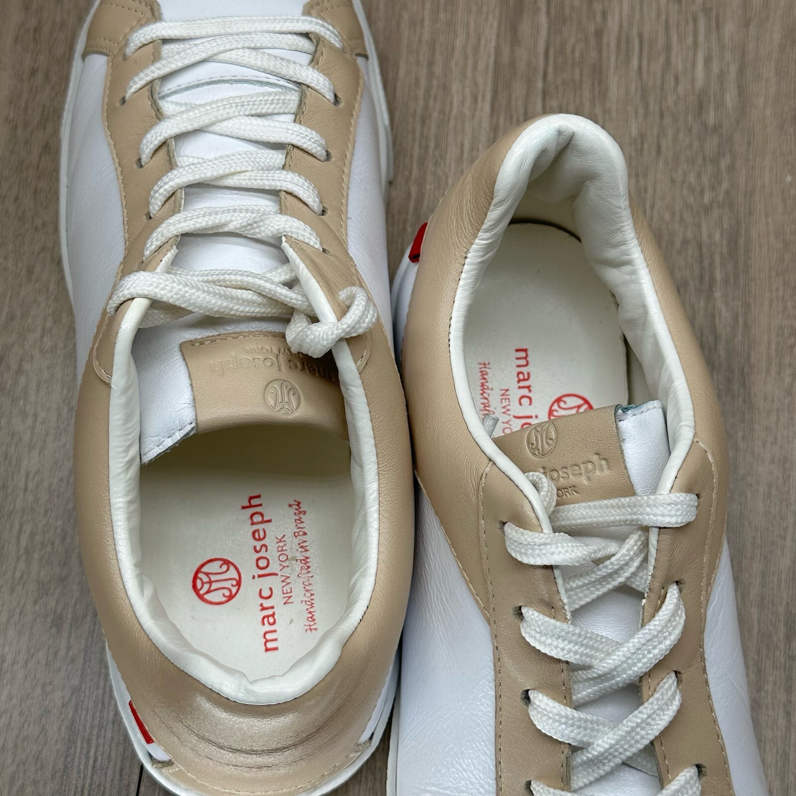 Marc Joseph New York Shoes Womens Sz 7 Rockefeller Plaza Sneakers White Beige