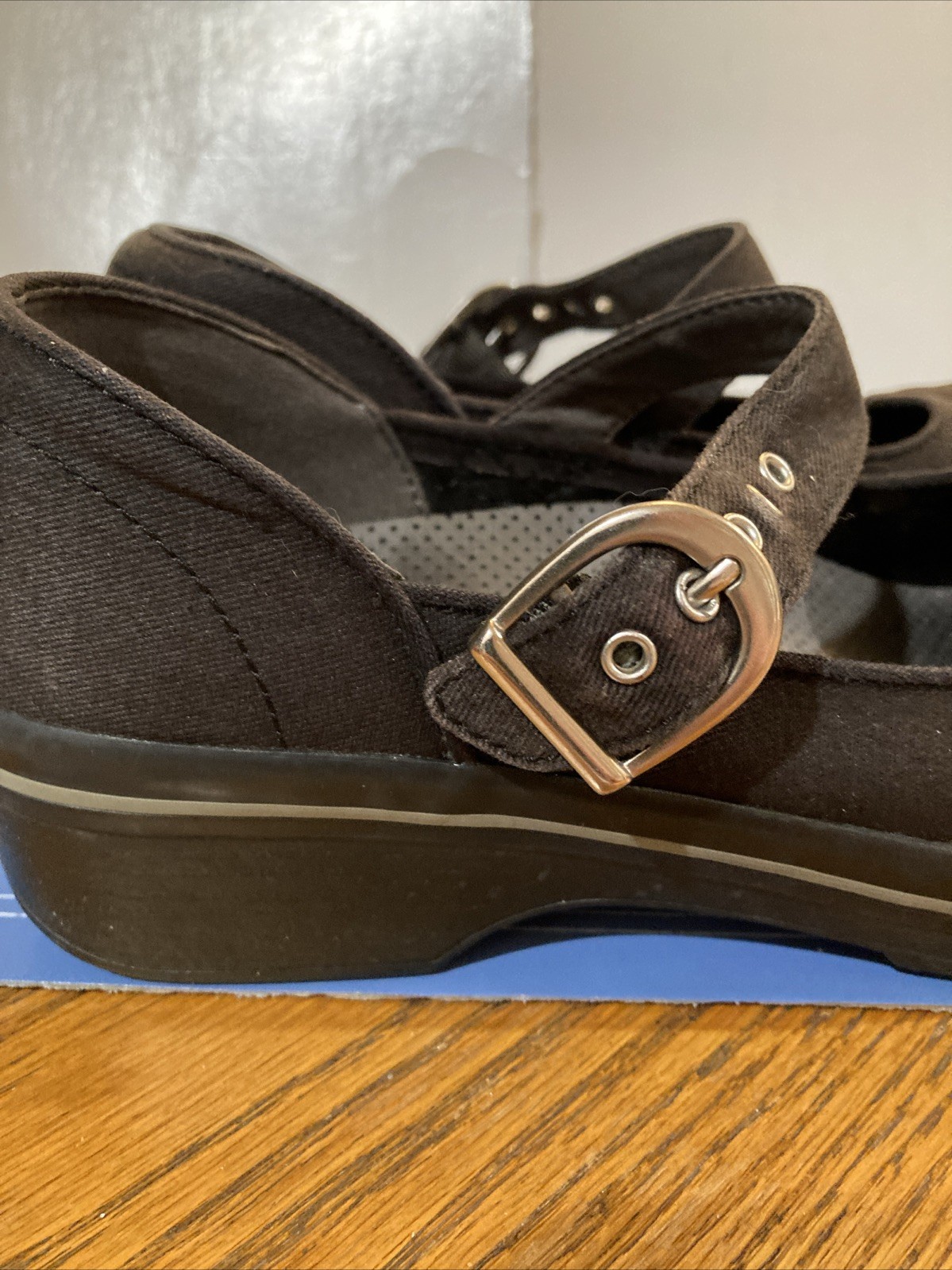Dansko Mary Jane Valerie Womens Black &Brown Canvas Buckle Shoes Size EU 38