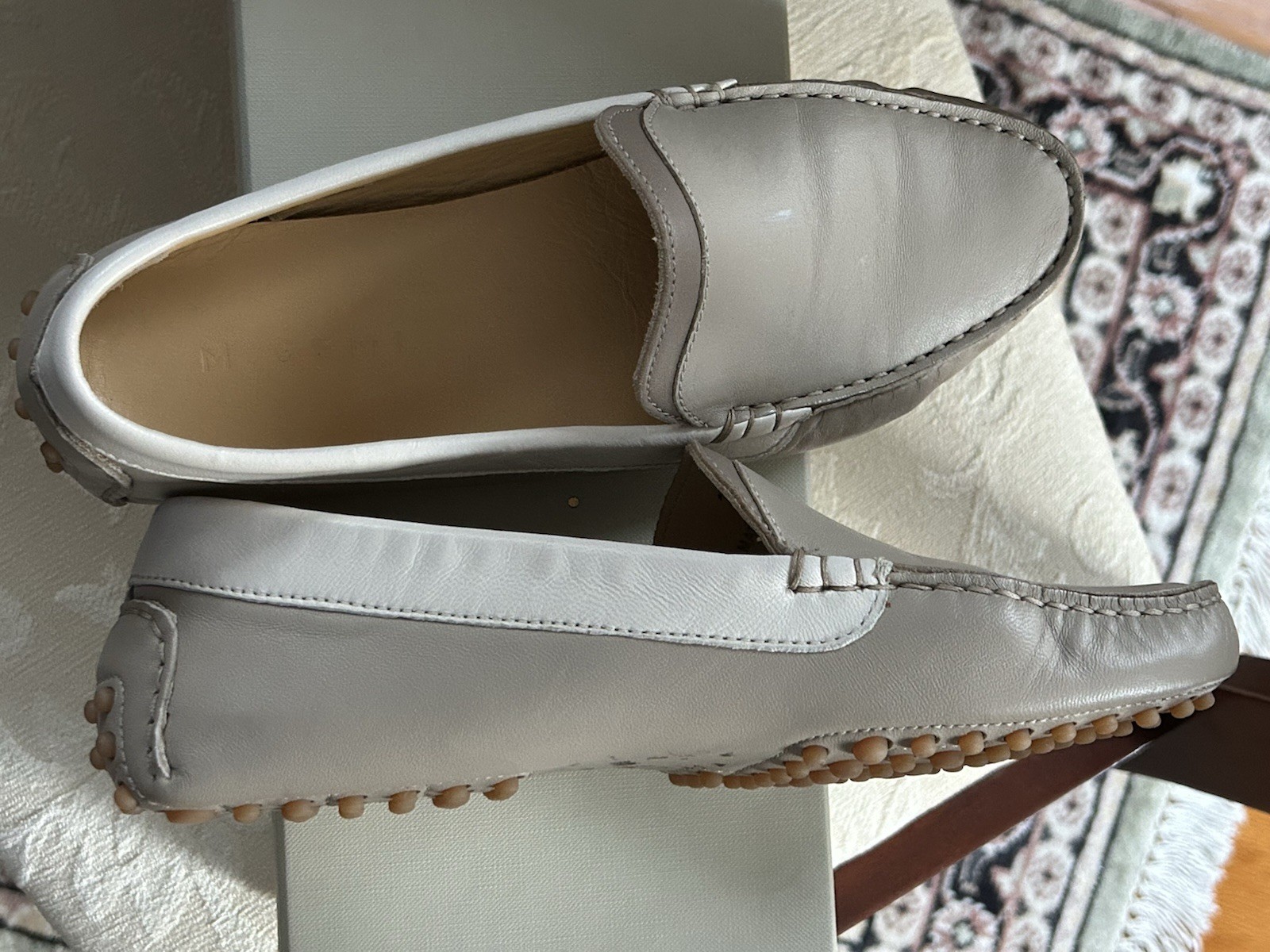 M.Gemi Italian Women’s Felize Driver, 2-tone Khaki & Cream, Sz EU 38/US 7.5