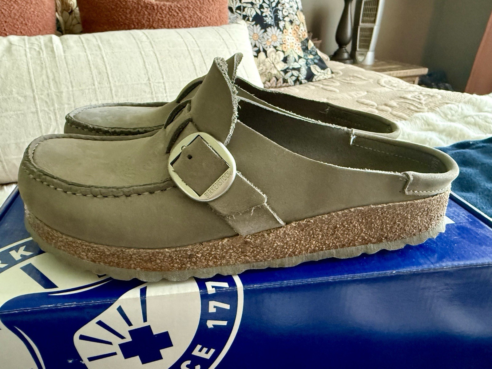 Birkenstock Buckley Clogs Dove Gray Nubuck Leather EU 37 US 6 Narrow w/ Box