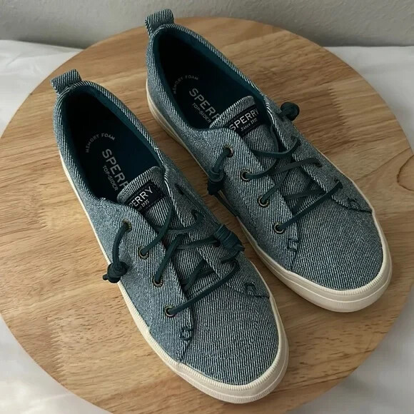 Sperry Crest Vibes Washed Twill Slip-On Sneakers – Blue (sz 10m) a472049