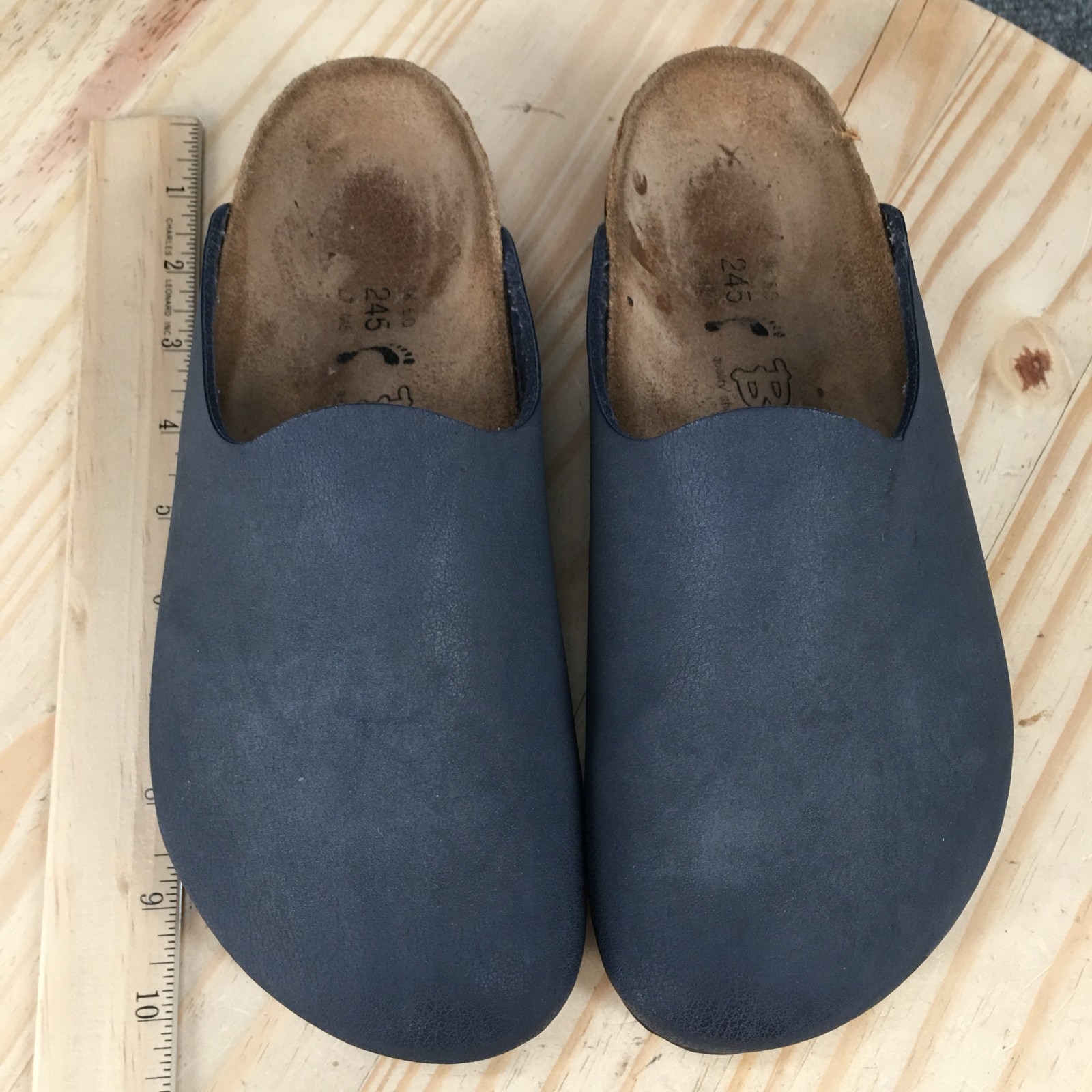 Birkis Birkenstock Amsterdam Shoes Womens 38 Clogs Slip On Closed Toe Flats Blue