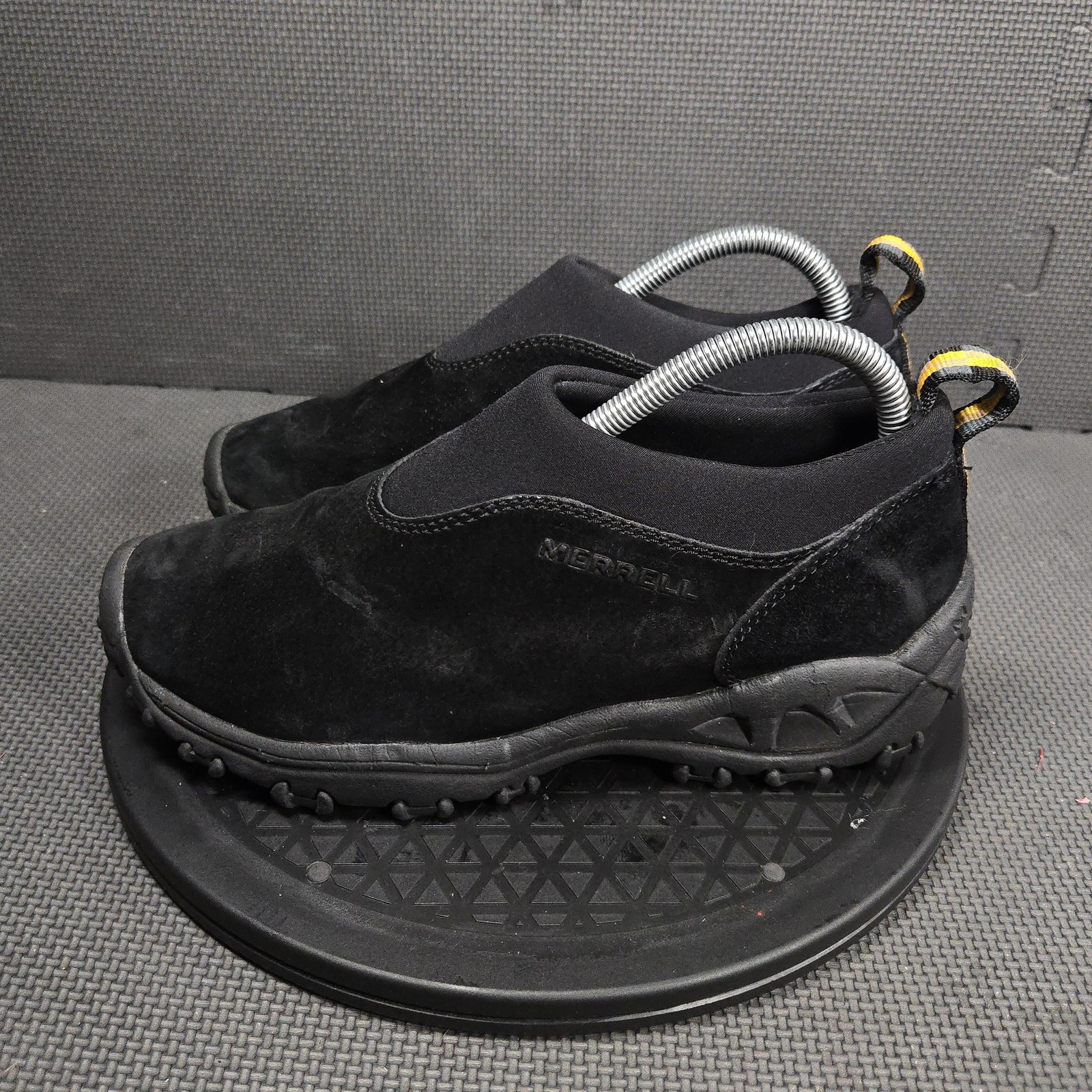 Merrell Jungle Moc Shoes Womens Size 7.5 Black Suede Slip On Comfort Hiking