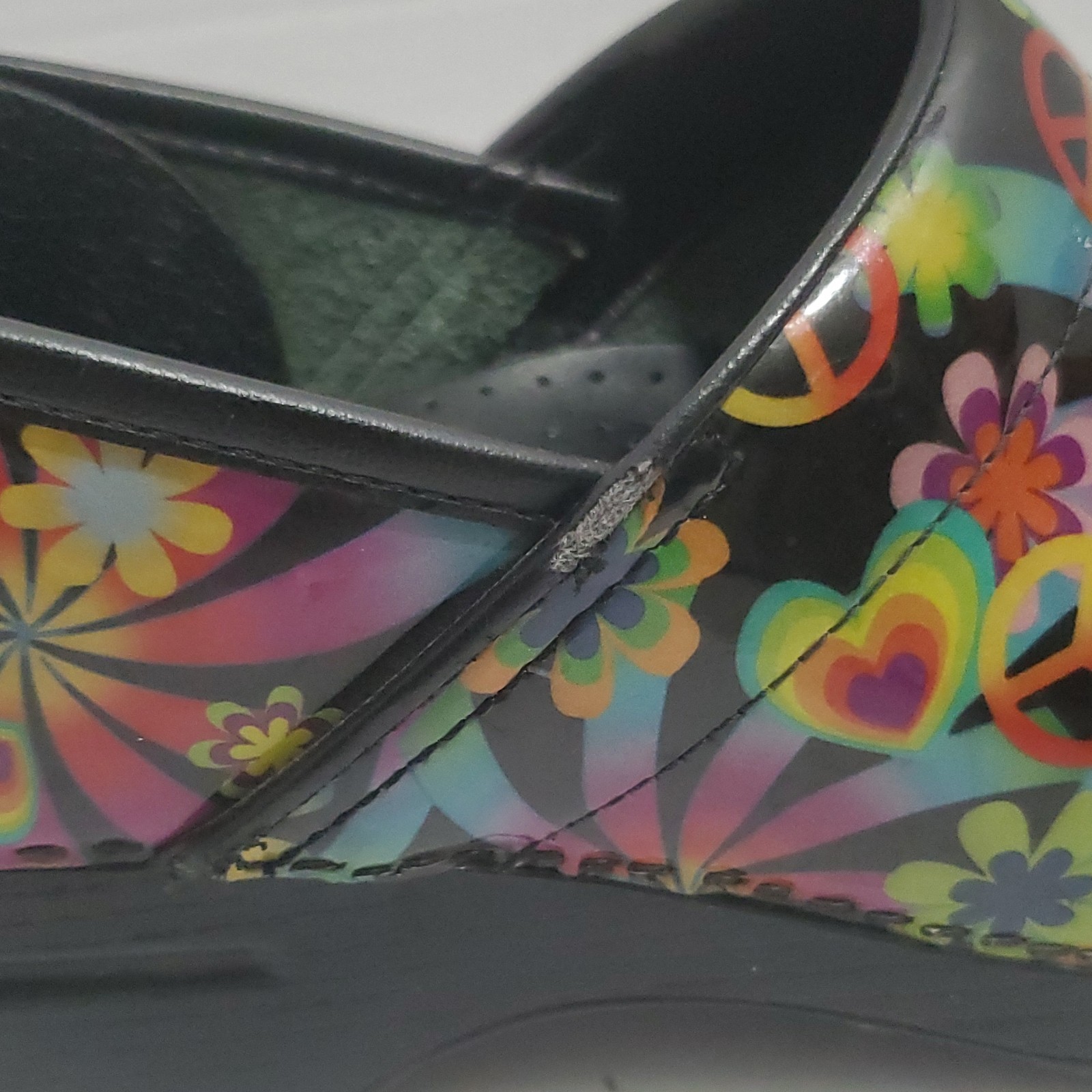 Dansko Pro XP Flower Power Patent Leather Clogs US 9.5 Euro 40