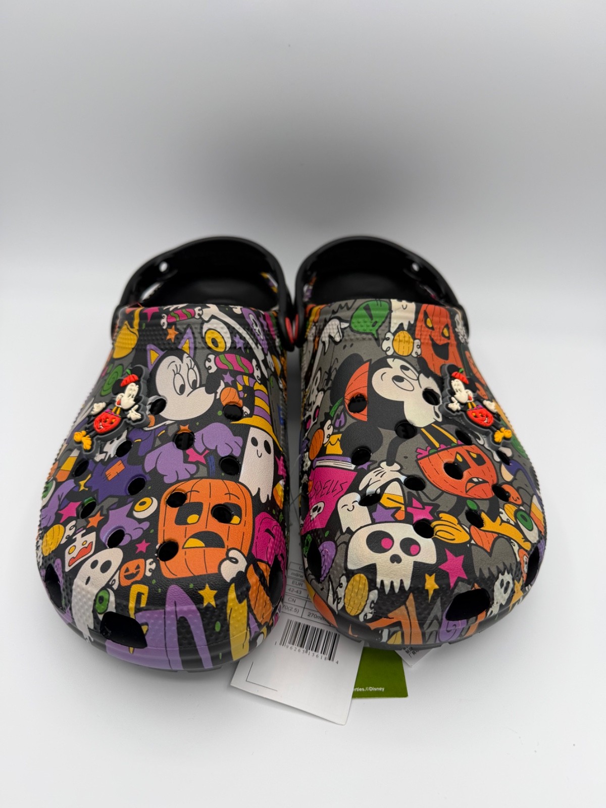 Crocs Disney Park Halloween Treat Icon Mickey Pumpkin Clogs Shoes Size 11 NEW