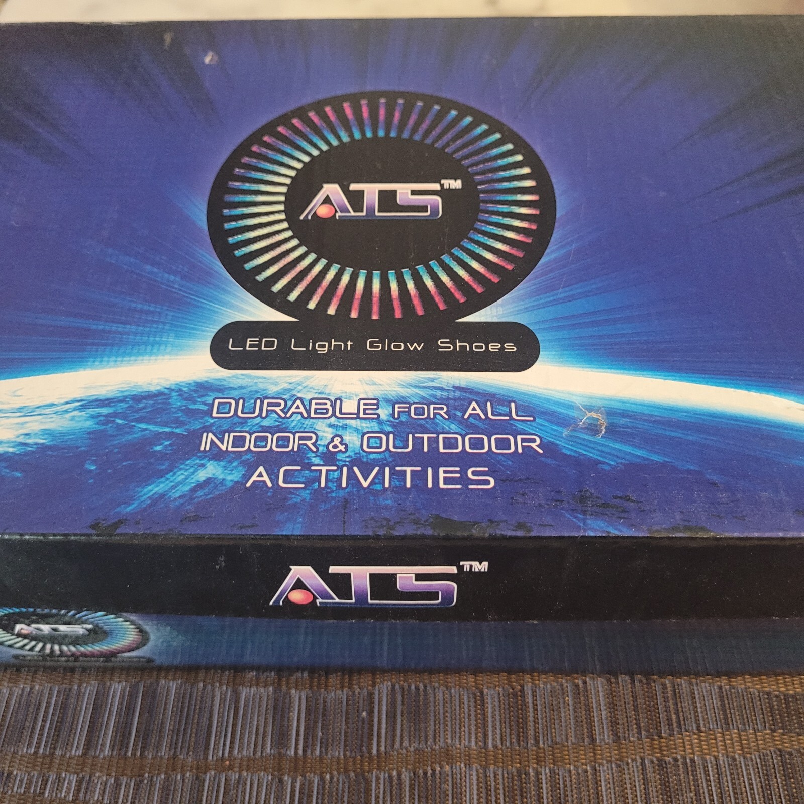 ATS Unisex LED Shoes Breathable Sneakers Light up Shoes Size 3.5