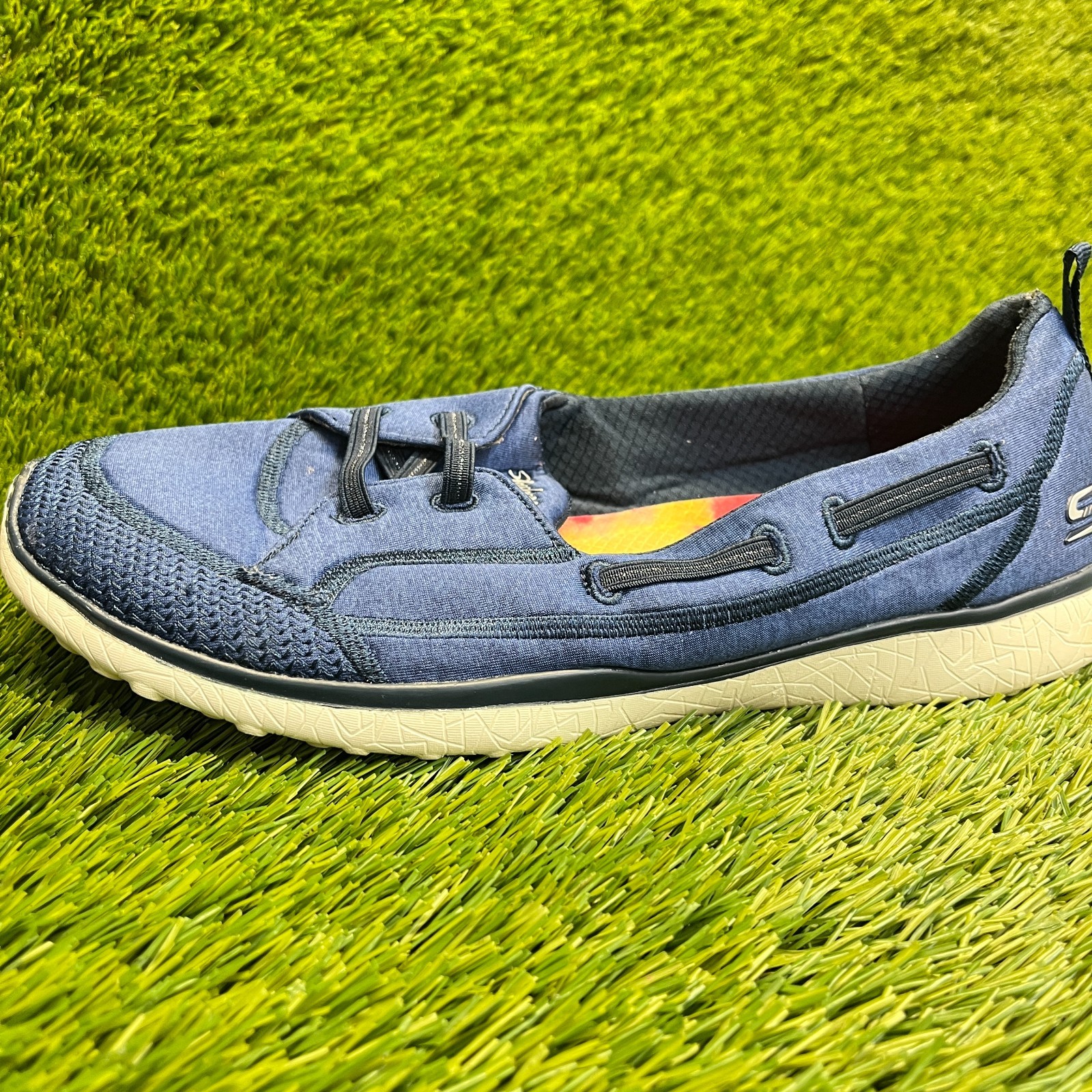 Skechers Microburst Womens Size 11 Blue Casual Classic Outdoor Slip On Shoes
