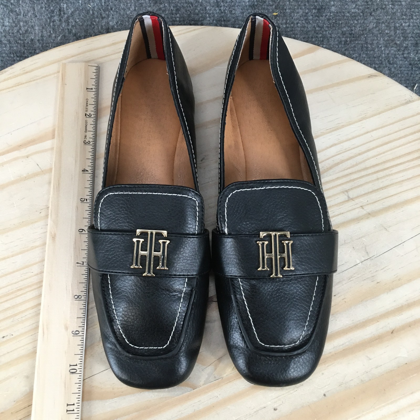 Tommy Hilfiger Trudiy Loafer Shoes Womens 8.5 M Casual Low Faux Leather Black