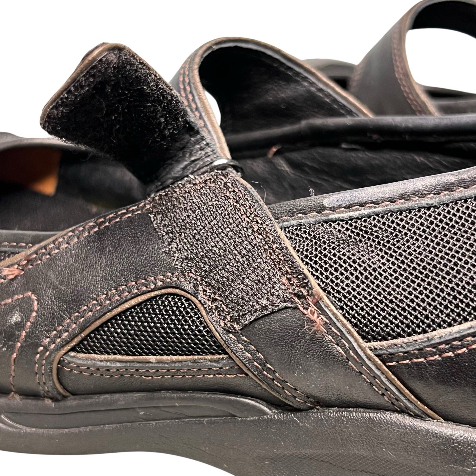 Clarks Wave Shoes Womens 11M Cruise Black Leather Mary Jane Hook & Loop Comfort