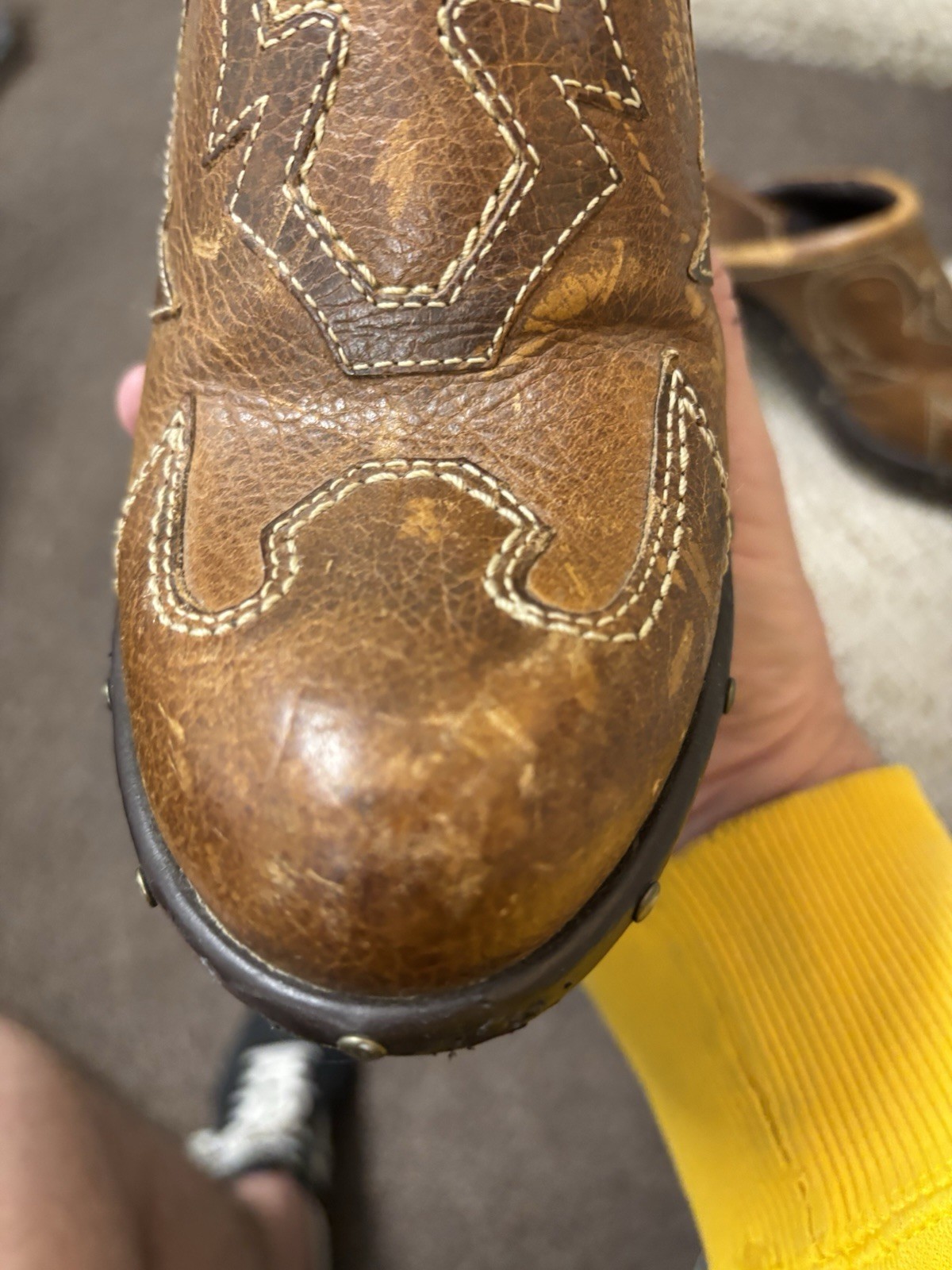 Sonora Western Clogs Brown Leather Mule Cowboy Vintage Bohemian Shoes 7.5 M