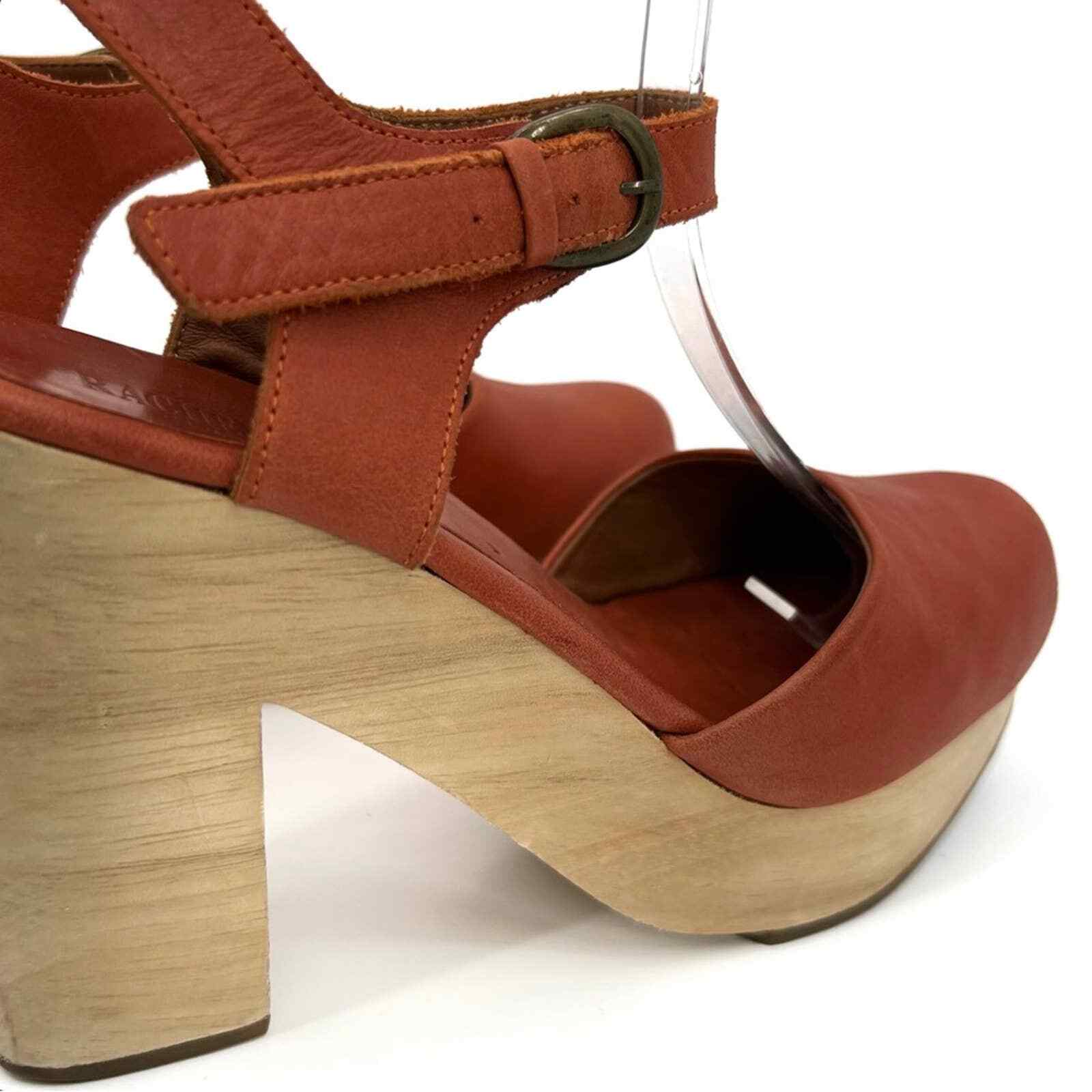 Rachel Comey size 7 Comey Dekalb Clog Burnt orange blonde wood Clog Mule Sandal