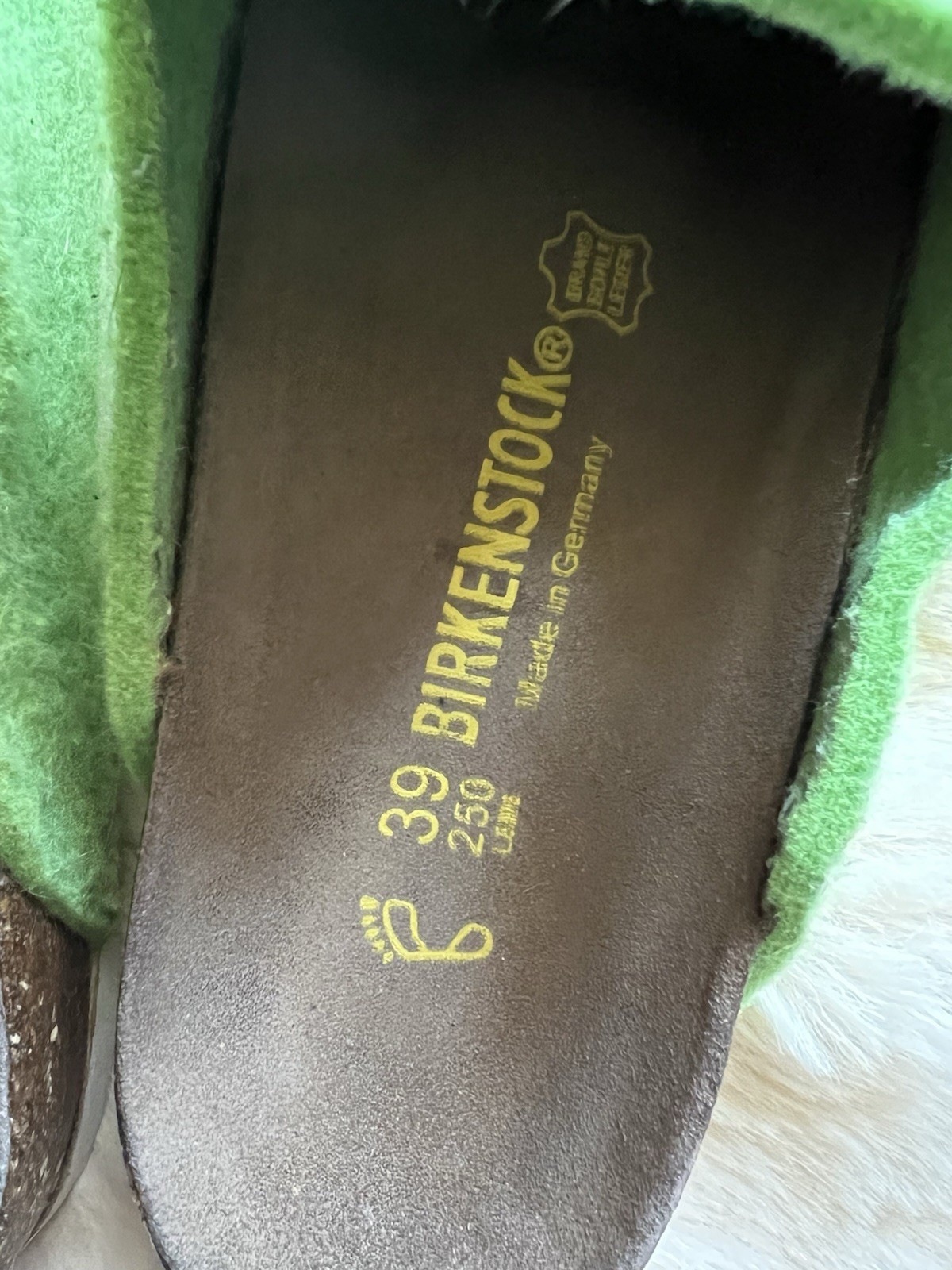 Birkenstock Amsterdam Clog Eu 39 Women Size 8 – 8.5 Wool Felt Green Slip On