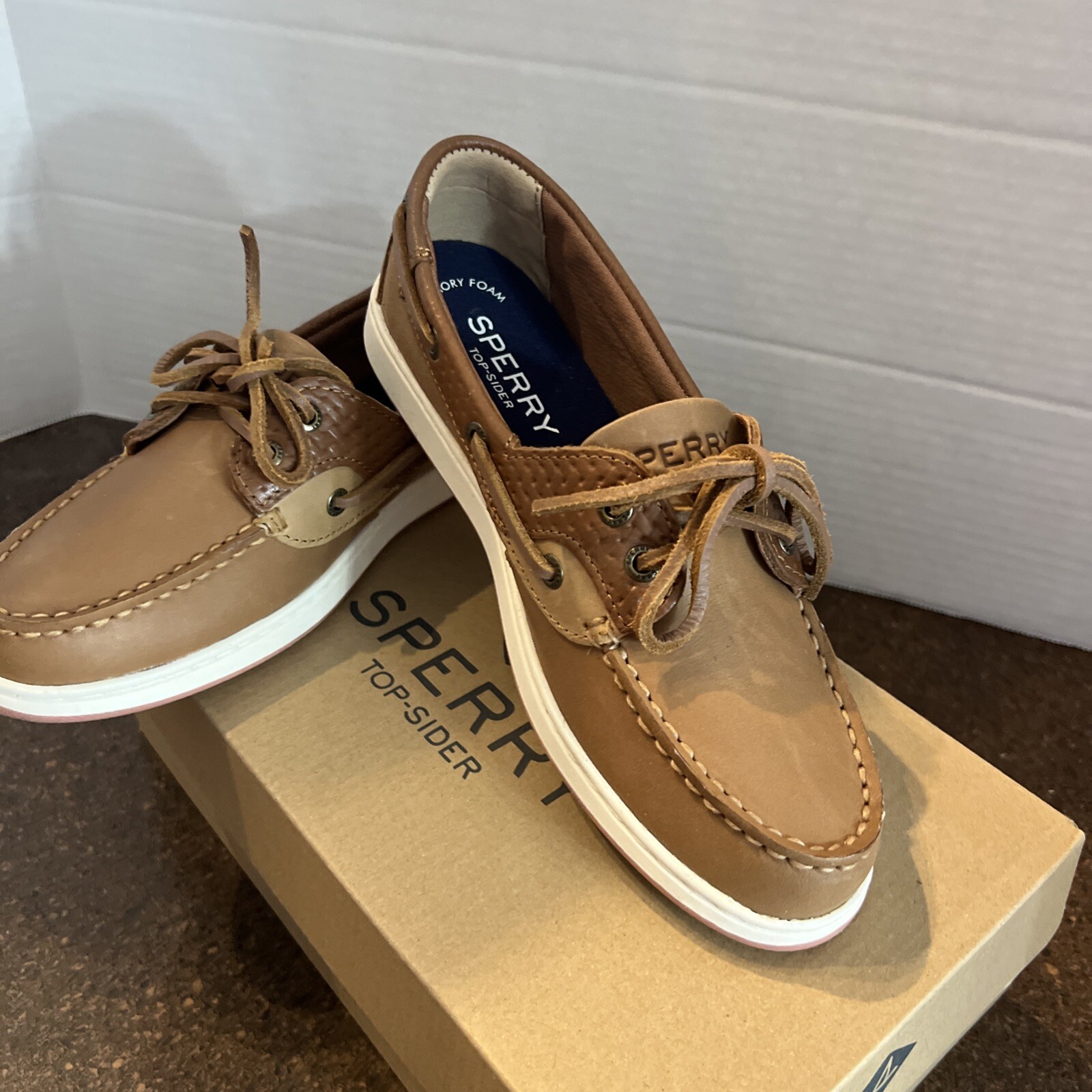 SPERRY Top Sider Women’s Size 5.5 M Koifish 2 Eye Boat Shoes Linen/Oat 95589