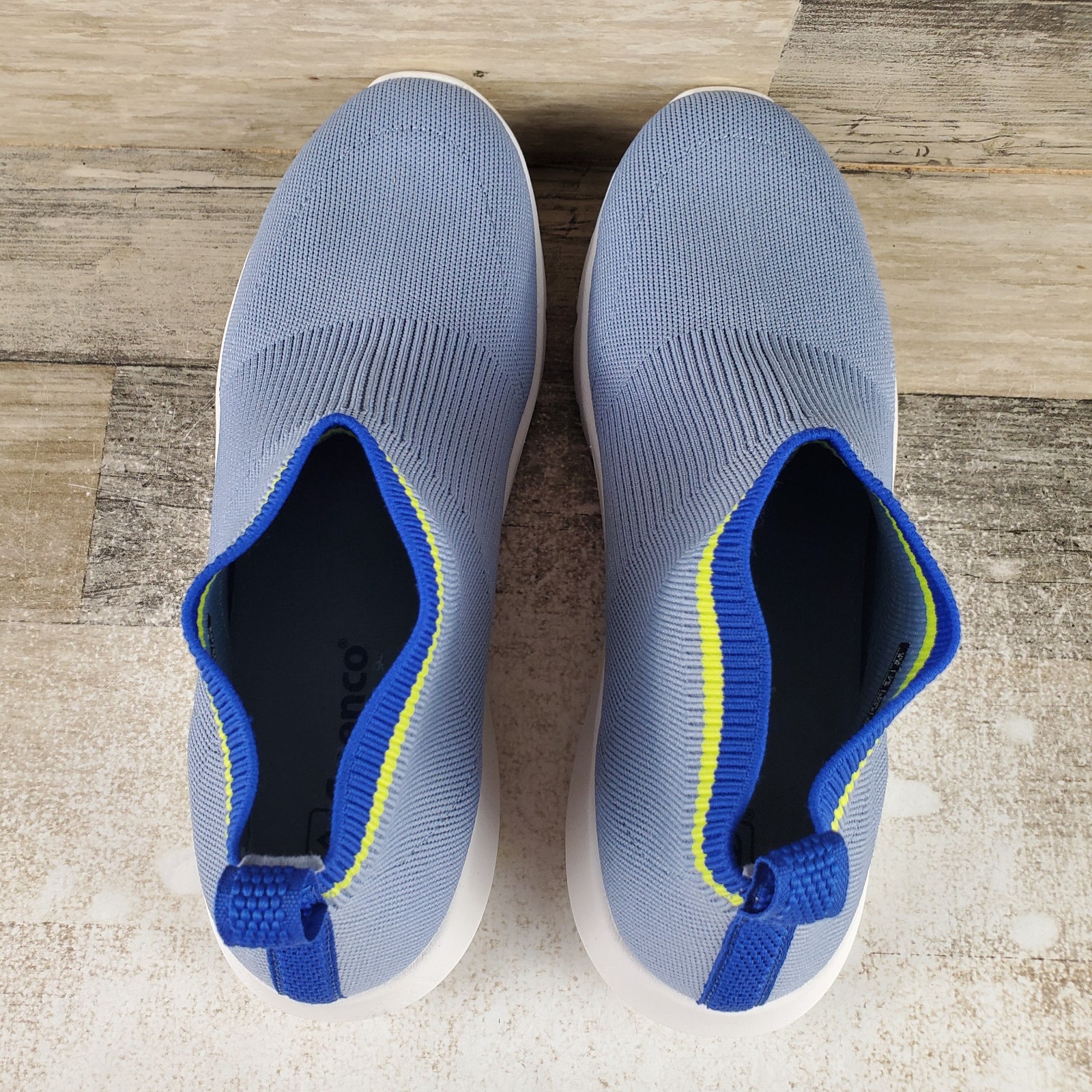Spenco Waco Pure Love Womens Shoes Sz 9 B Comfort Blue Gog knit Stretch Cuff