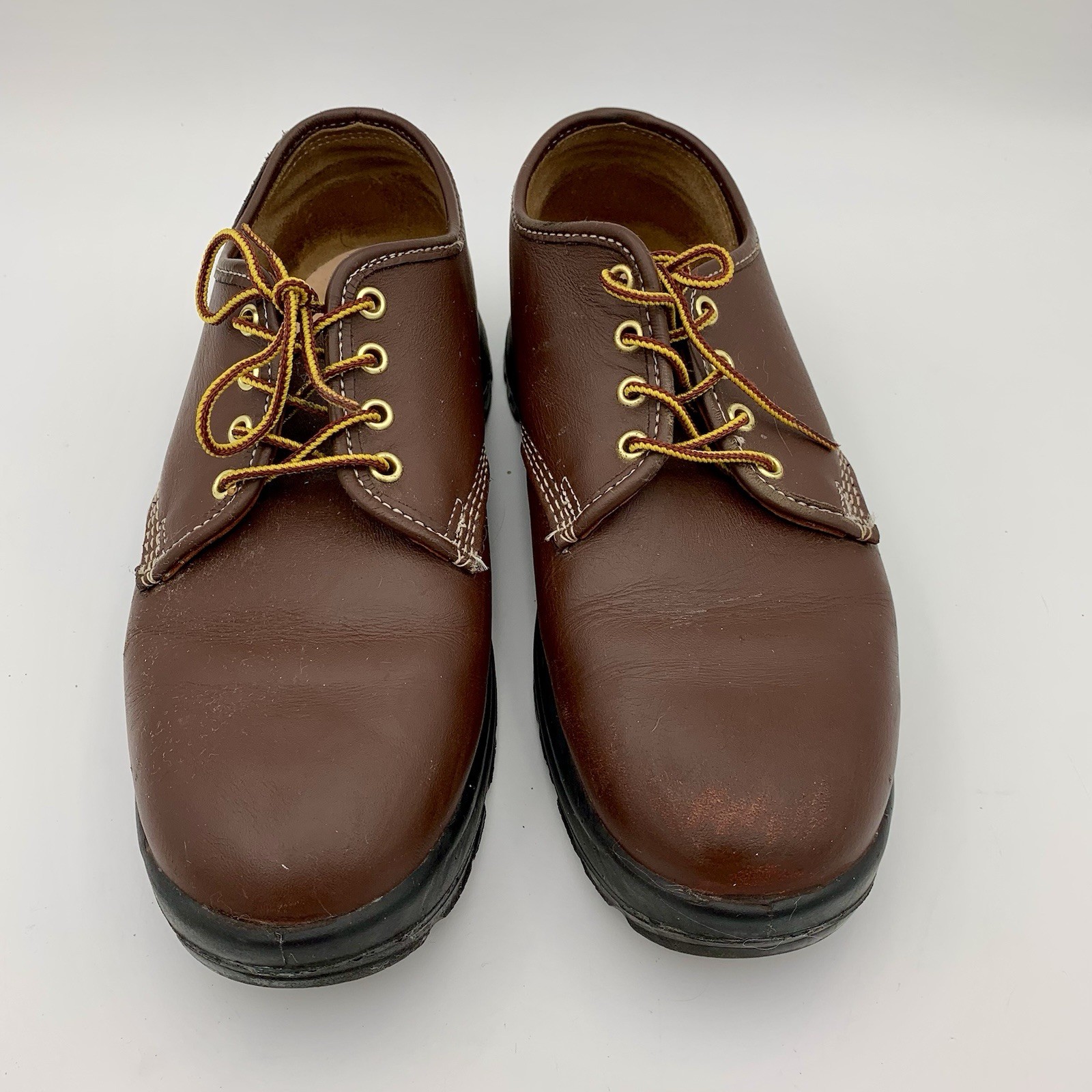 Thorogood Oxford Work Shoes Women Sz 9.5 EE Extra Wide Brown Leather Uniform EUC